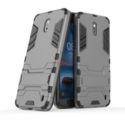 Ударопрочная накладка с ТПУ бампером для Nokia 2 (c подставкой) — eCase