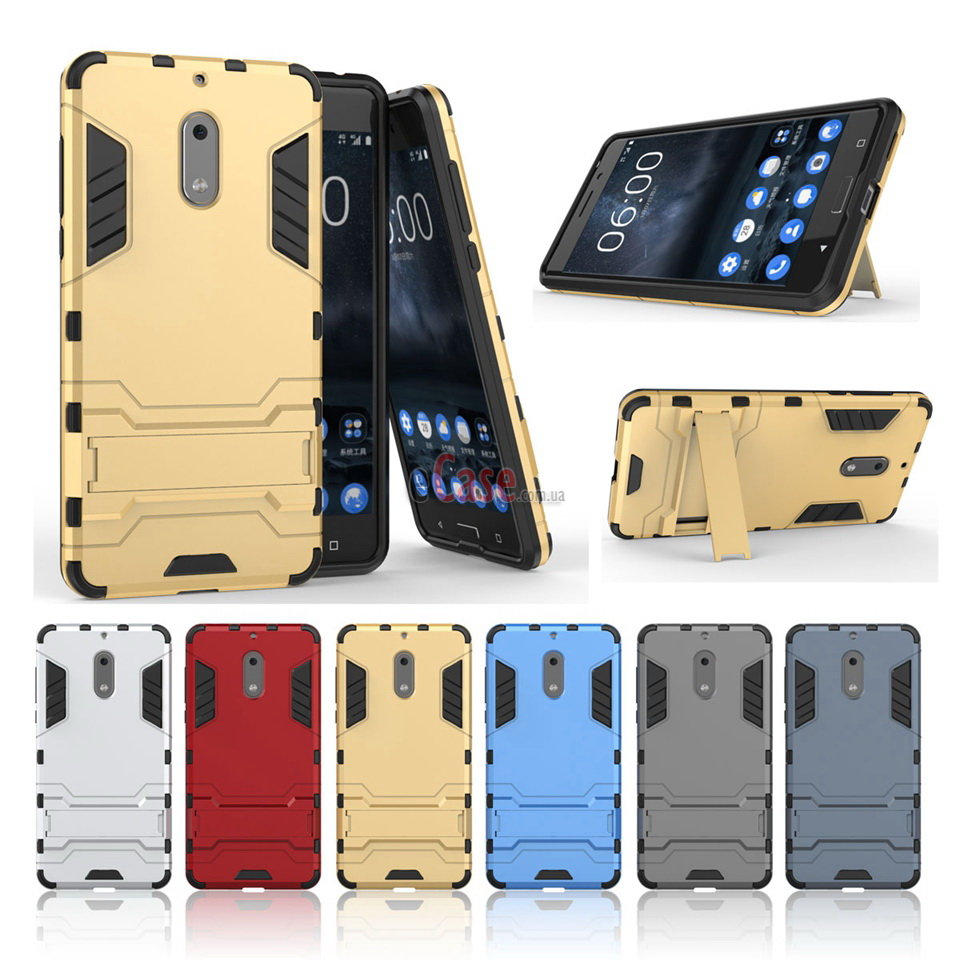Ударопрочная накладка с ТПУ бампером для Nokia 9 (c подставкой) фото 1 — eCase