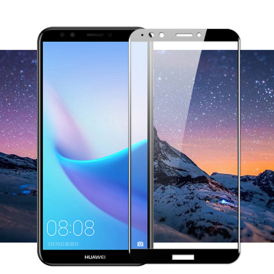Защитное стекло 4D Full-screen с цветной рамкой для Huawei Y5 Prime 2018 — eCase