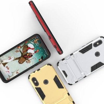 Ударостійка накладка з ТПУ бампером для Xiaomi Redmi 6 Pro (з підставкою) — eCase