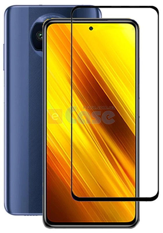 Защитное стекло Full Glue Color для Xiaomi Poco X3 фото 1 — eCase