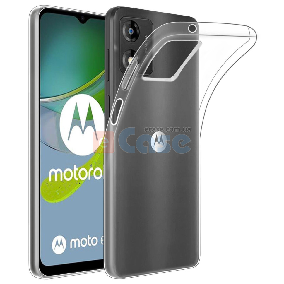 Силиконовый чехол для Motorola Moto E13 (Crystal Clear) фото 1 — eCase