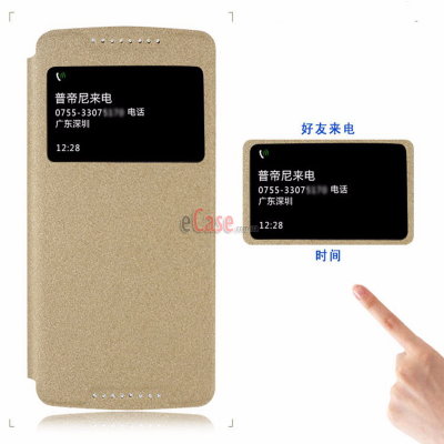 Чохол (книжка) Pudini Goldsand для Lenovo A7010 (з віконцем) — eCase