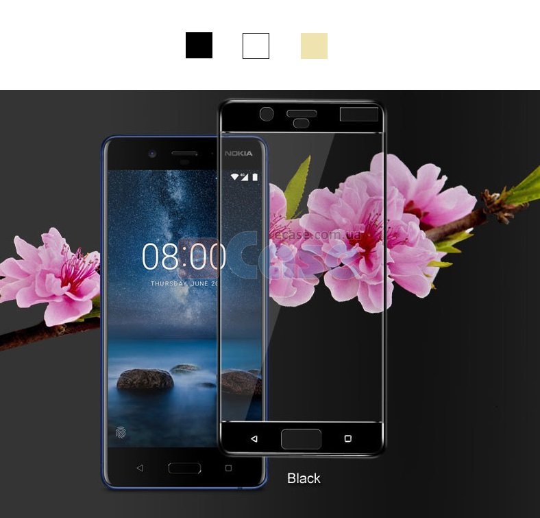 Захисне скло 3D Full-screen Color Frame для Nokia 8 фото 1 — eCase