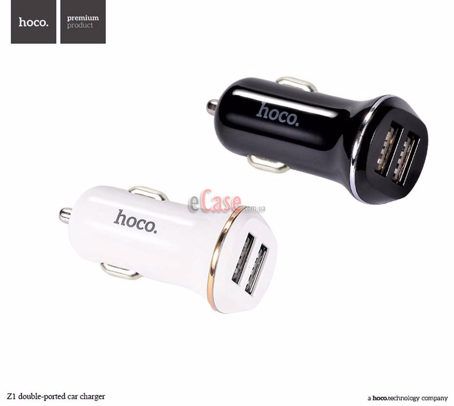 Автомобильное зарядное устройство HOCO Z1 2USB (2.1A) фото 1 — eCase