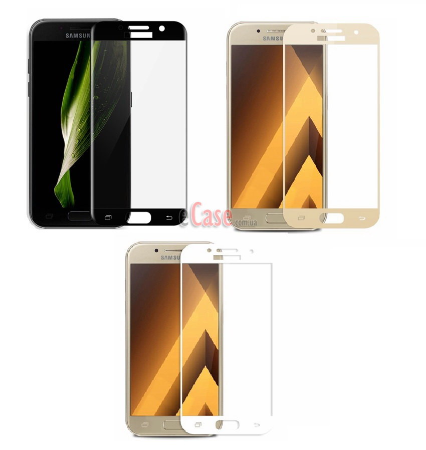 Захисне скло 5D (на весь екран) з кольоровою рамкою для Samsung Galaxy J7 2017 фото 1 — eCase