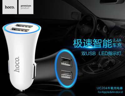 Автомобільний зарядний пристрій HOCO UC204 2 USB (2.4 A) — eCase