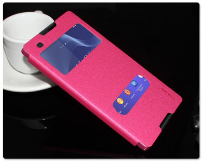 Чехол (книжка) Pudini Goldsand для Sony Xperia E3 (с окошком) — eCase