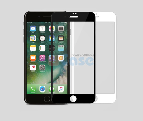 Защитное стекло 5D (на весь экран) с цветной рамкой для iPhone SE 2020 фото 1 — eCase