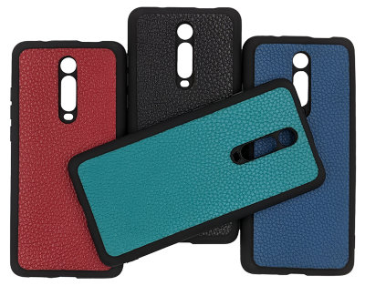 ТПУ накладка для Xiaomi Mi 9T "Cover Flotar" (зі вставкою з натуральної шкіри) — eCase