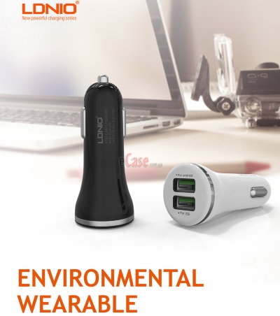 Автомобільний зарядний пристрій LDNIO DL-C23 2 USB (3.1 A) — eCase