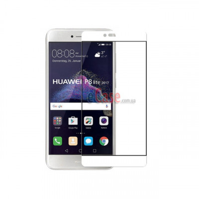 Захисне скло для Huawei P8 Lite (2017) (Tempered Glass Frame 2,5 D) з рамкою — eCase