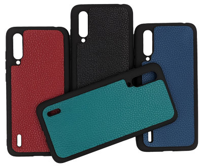 ТПУ накладка для Xiaomi Mi A3 "Cover Flotar" (зі вставкою з натуральної шкіри) — eCase