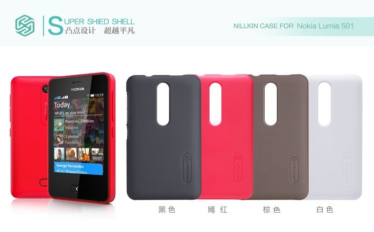 Пластиковая накладка Nillkin Matte для Nokia Asha 501 Dual Sim + защитная пленка фото 1 — eCase