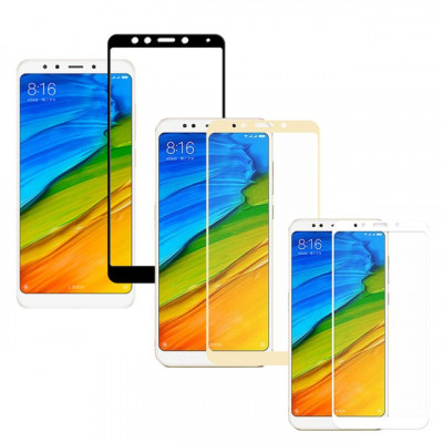 Защитное стекло 5D (на весь экран) с цветной рамкой для Xiaomi Redmi 5 Plus — eCase