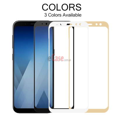 Защитное стекло 5D (на весь экран) с цветной рамкой для Samsung Galaxy A8 2018 A530F — eCase