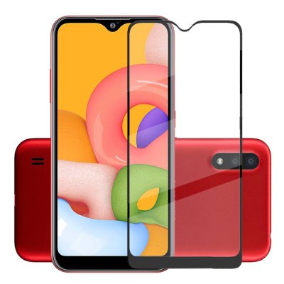 Защитное стекло 5D (на весь экран) с цветной рамкой для Samsung Galaxy A01 2020 (A015F) — eCase