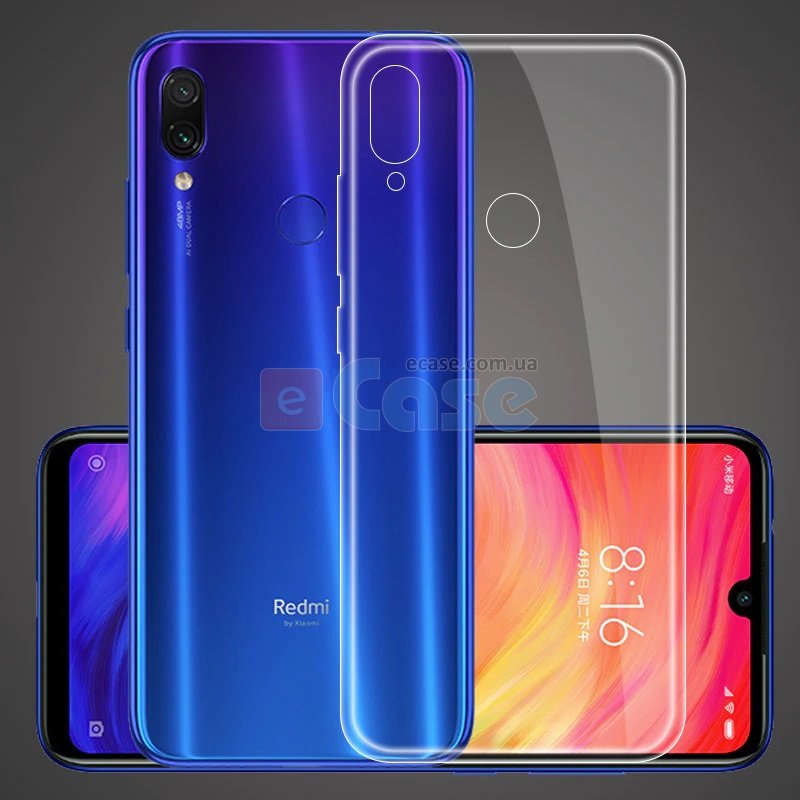 Прозора ТПУ накладка для Xiaomi Redmi Note 7 (Crystal Clear) фото 1 — eCase