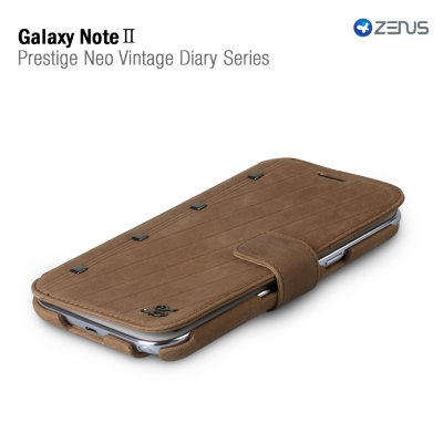 Кожаный чехол Zenus Prestige Neo Vintage Diary для Samsung N7100 Galaxy Note 2 (коричневый) — eCase