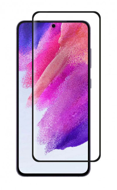 Захисне скло 5D (на весь екран) з кольоровою рамкою для Samsung Galaxy S21 FE — eCase