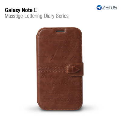 Кожаный чехол Zenus Masstige Lettering Diary Series для Samsung N7100 Galaxy Note 2 (коричневый) — eCase