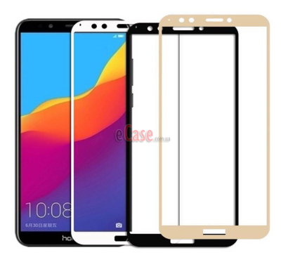 Защитное стекло для Huawei Y6 Prime 2018 (Tempered Glass Frame 2,5D) с рамкой — eCase