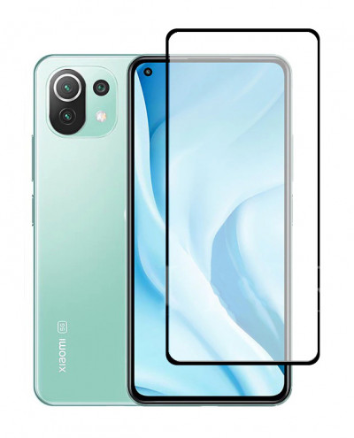 Захисне скло 5D (на весь екран) з кольоровою рамкою для Xiaomi 11 Lite 5G NE — eCase