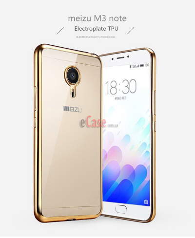 ТПУ накладка Electroplating для Meizu M3 Note — eCase