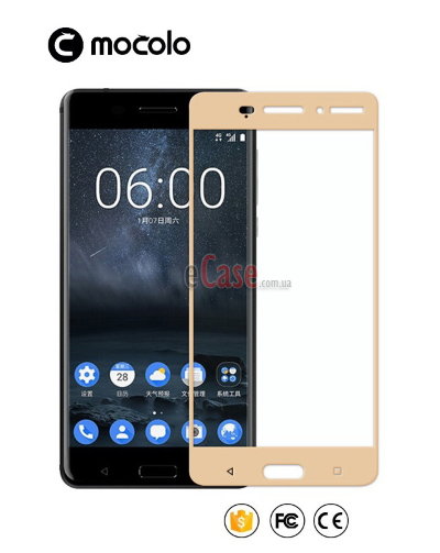 Защитное стекло MOCOLO с рамкой для Nokia 6 &mdash; eCase