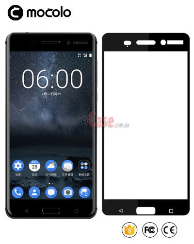 Защитное стекло MOCOLO с рамкой для Nokia 6 — eCase