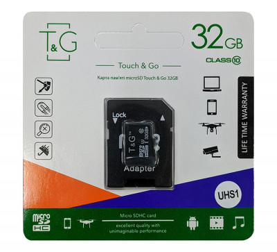 Карта памяти T&amp;G microSDXC (UHS-1) (Class 10) 32Gb — eCase