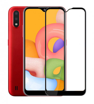 Защитное стекло 4D Full-screen с цветной рамкой для Samsung Galaxy A01 2020 (A015F) — eCase