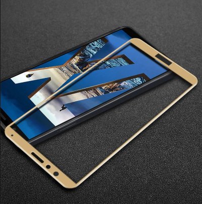 Захисне скло 5D (на весь екран) з кольоровою рамкою для Huawei Y7 Prime 2018 — eCase