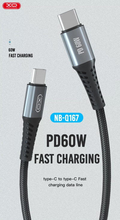 USB Кабель XO PD NBQ167 (Type-C to Type-C) 1м — eCase