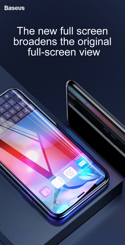 Защитное 3D стекло Baseus (с рамкой) для iPhone 11 Pro Max — eCase