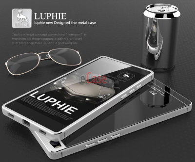 Алюмінієвий бампер LUPHIE with Tempered Glass Back Cover для Huawei P8 — eCase