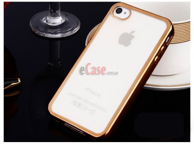 ТПУ накладка Electroplating для iPhone 4 / 4S — eCase