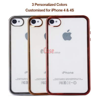 ТПУ накладка Electroplating для iPhone 4 / 4S — eCase