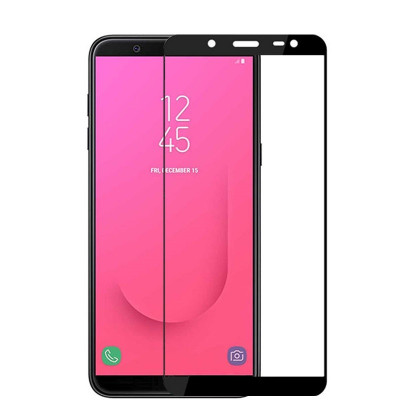 Захисне скло 5D (на весь екран) з кольоровою рамкою для Samsung Galaxy J8 Plus 2018 — eCase