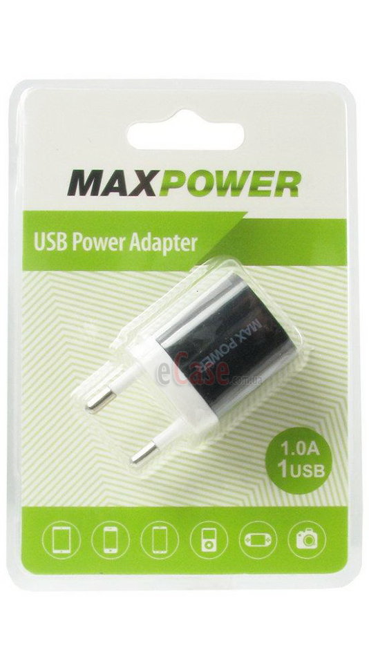 Универсальное сетевое зарядное устройство MaxPower One (1A) фото 1 — eCase