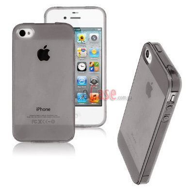 TPU накладка для iPhone 4 / 4S (матовый, однотонный) — eCase