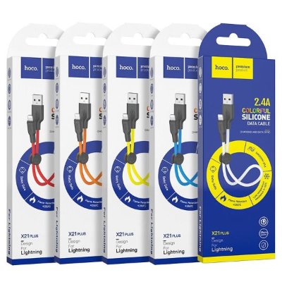 USB кабель HOCO X21 Plus Silicone 0.25m (Lightning) 2.4A — eCase