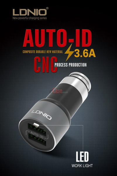 Автомобільний зарядний пристрій LDNIO DL-C303 2 USB (3.6 A) — eCase