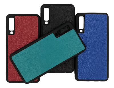 ТПУ накладка для Samsung A750 Galaxy A7 2018 "Cover Flotar" (зі вставкою з натуральної шкіри) — eCase