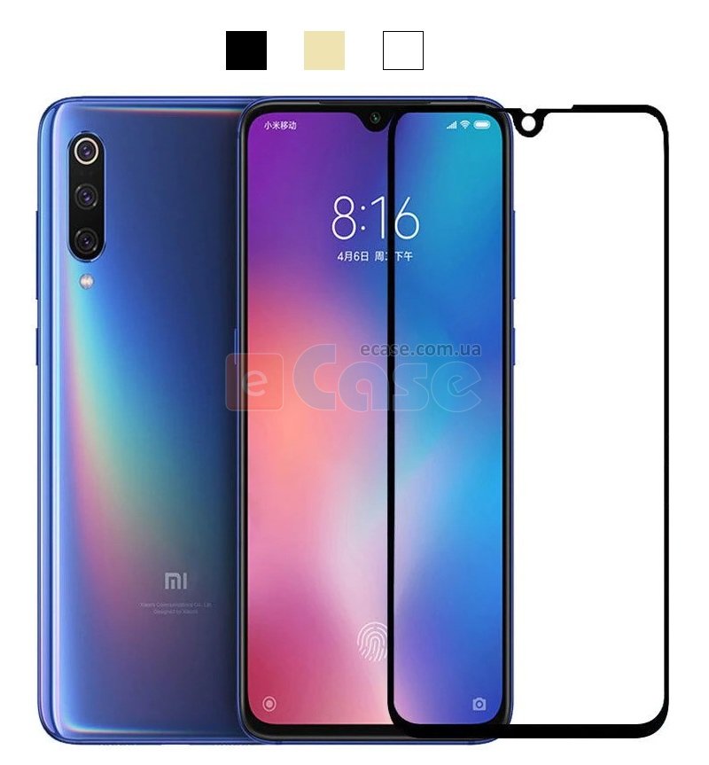 Защитное стекло 5D (на весь экран) с цветной рамкой для Xiaomi Mi9 фото 1 — eCase