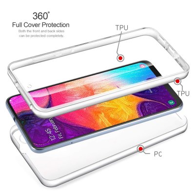 Прозрачная TPU+PC накладка 360 градусов для Samsung A505F Galaxy A50 — eCase