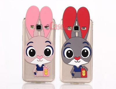 ТПУ чохол Rabbit для Samsung J110 Galaxy J1 Duos (Рожевий) — eCase