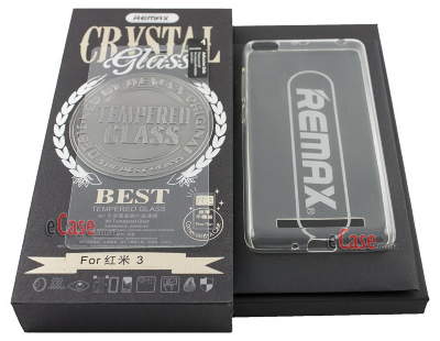Набір захисне скло REMAX Crystal Glass та ТПУ накладка для Xiaomi Redmi 3 — eCase