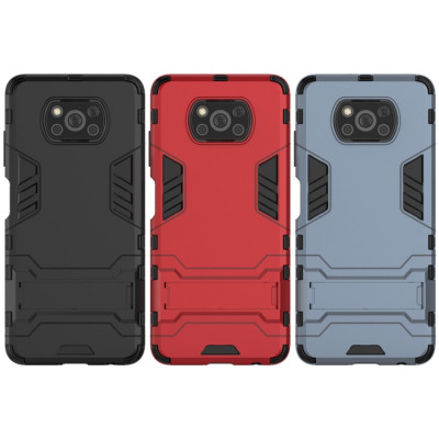 Защитный чехол с ТПУ бампером для Xiaomi Poco X3 (c подставкой) — eCase