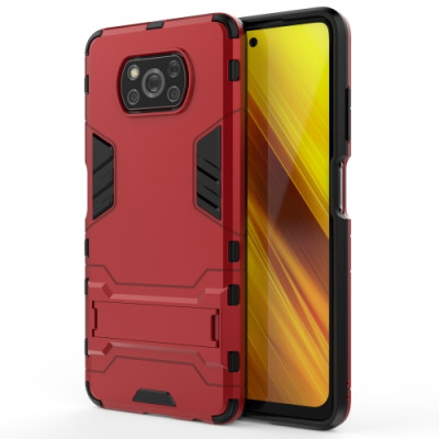 Защитный чехол с ТПУ бампером для Xiaomi Poco X3 (c подставкой) — eCase